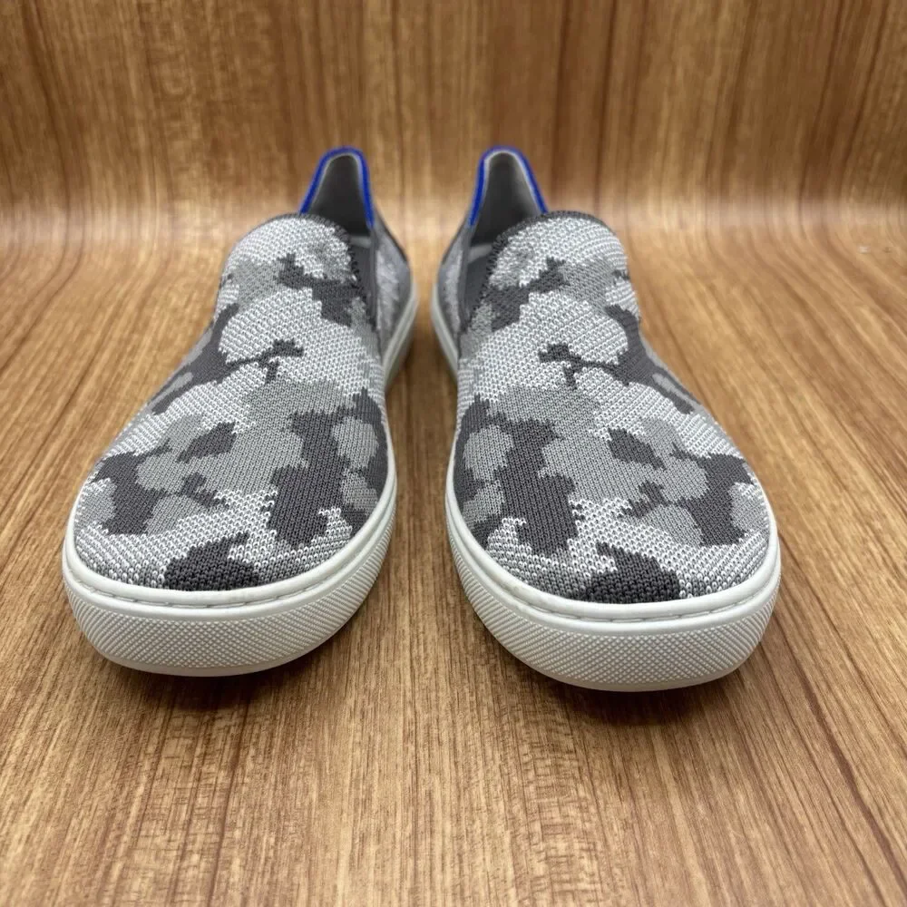 Rothy's The Kids Sneaker US Kids Sz 4 Gray  Camo Recycled Slip‎ Ons Worn Once